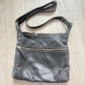 Fossil Black Leather Crossbody Women Bag